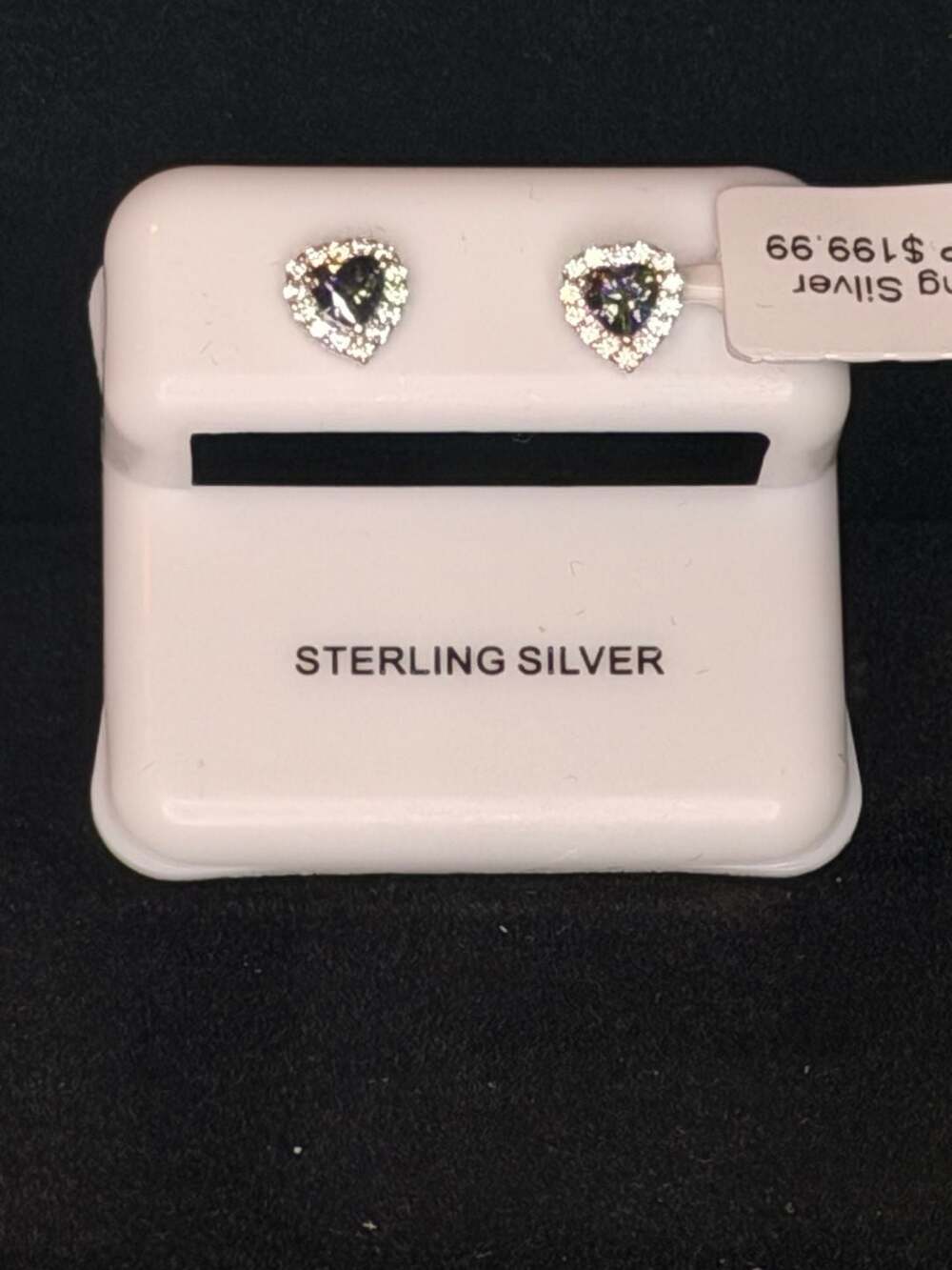 Addison Blvd Sterling Silver Mystic Topaz Heart Stud Earrings with Halo